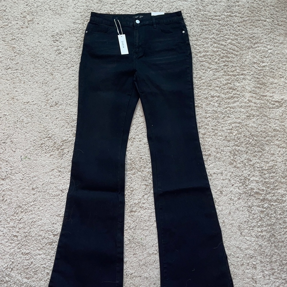 Black flared jeans